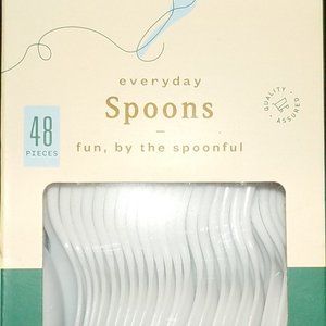48 PIECES WHITE EVERYDAY SPOONS IDEAL FOR EVERYDAY USE 11 ELEVEN PACKS AVAILABLE